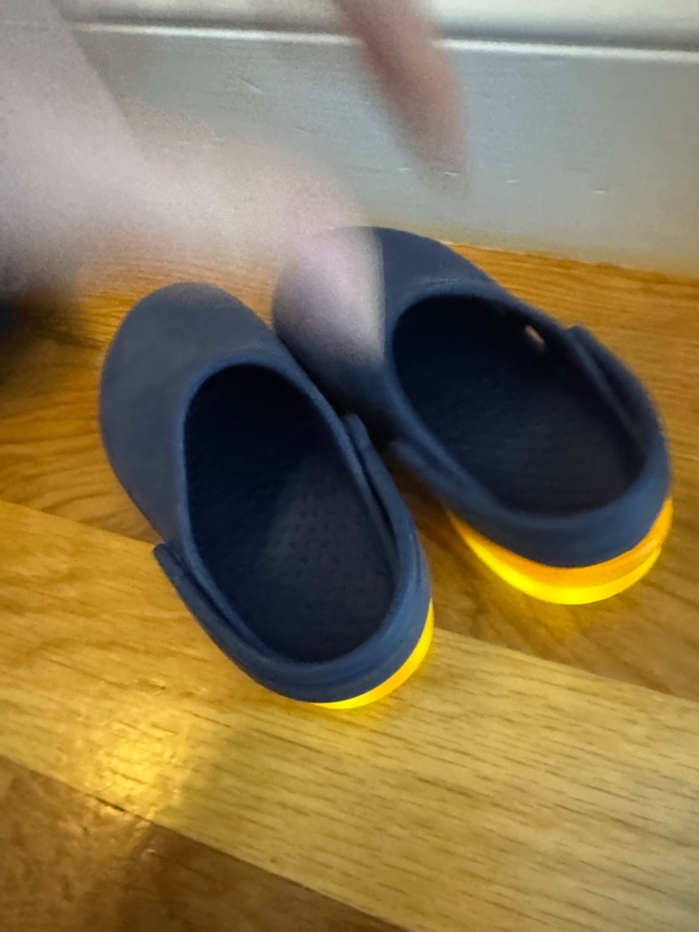 Stride Rite Kids Navy and Yellow Slip-On Clogs